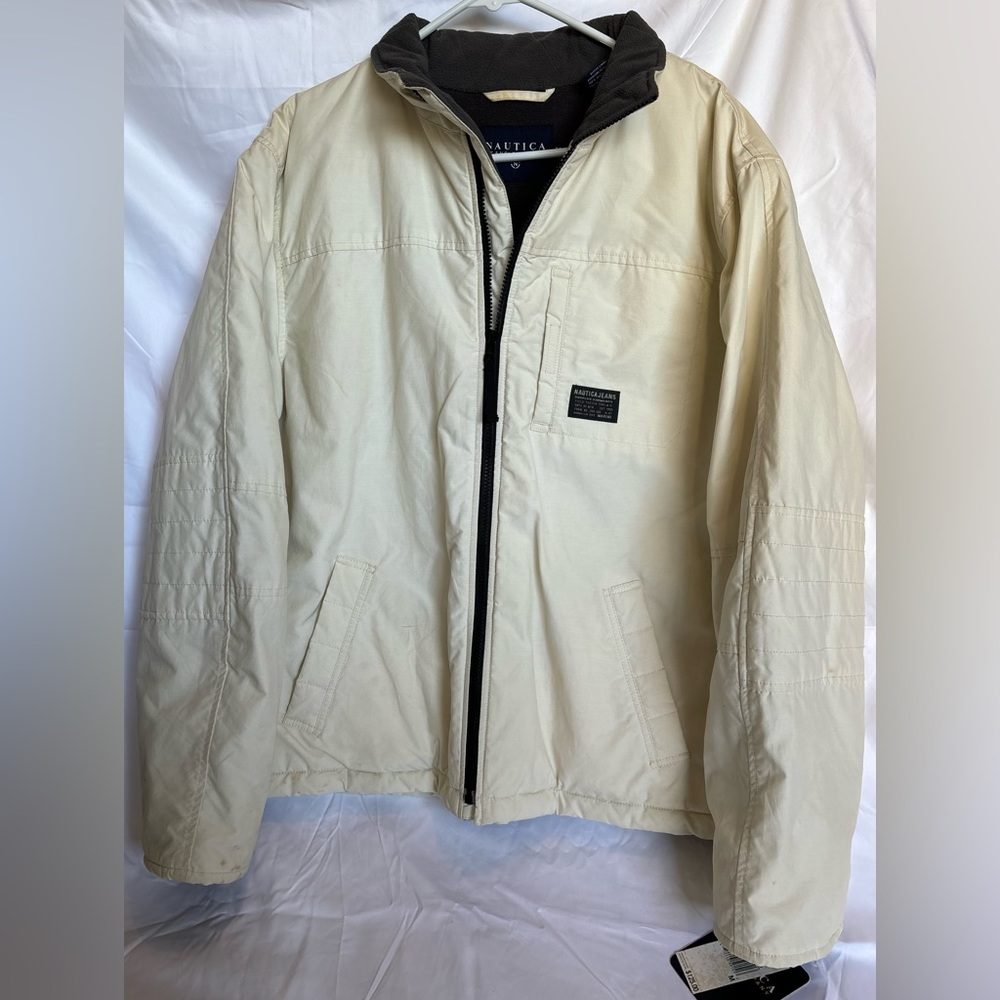 NAUTICA MENS JACKET BEIGE SIZE M BRAND NEW NEVER WORN WITH TAGS !